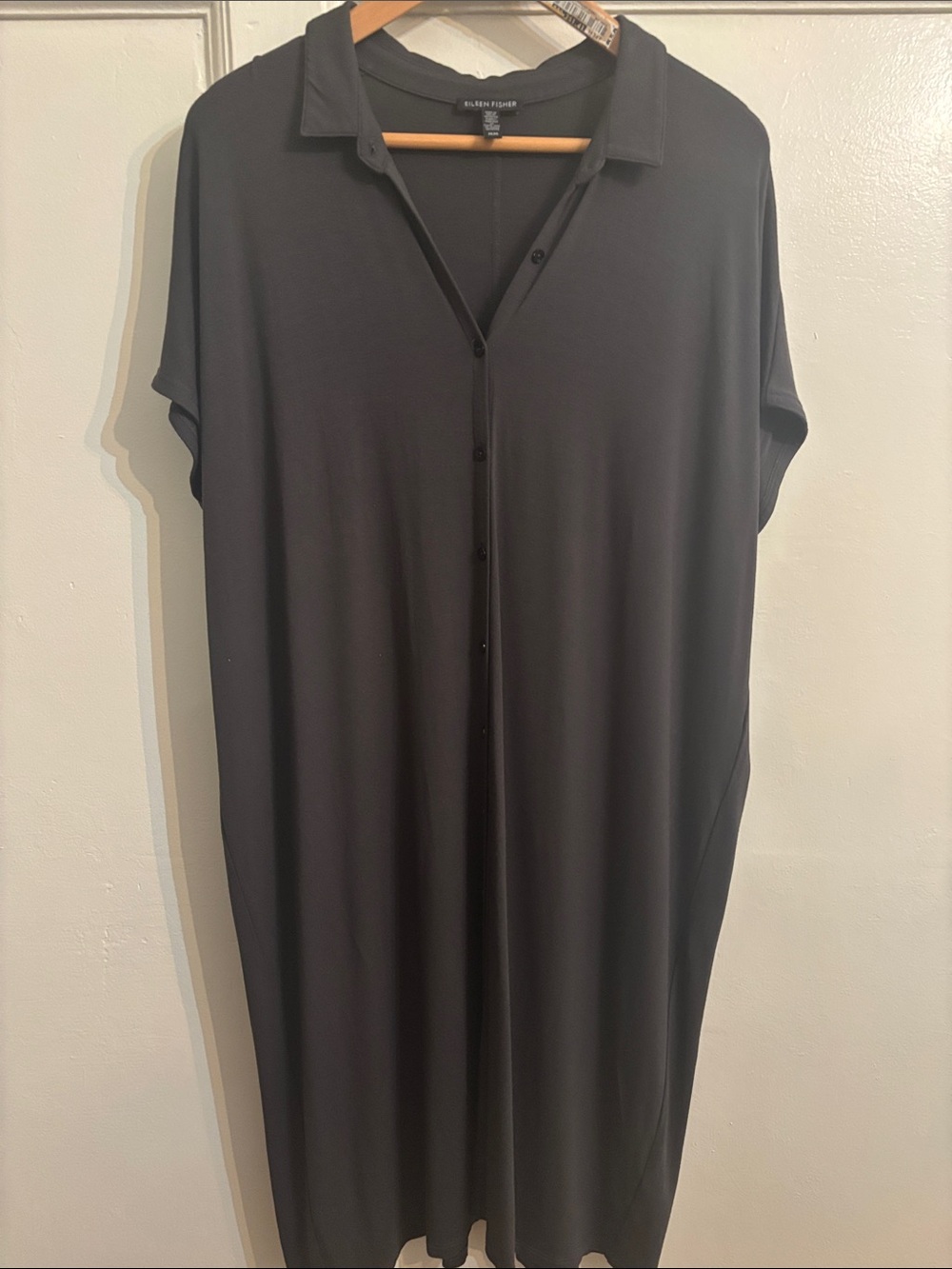 Eileen Fisher Short-Sleeve Button-Front Shirt Dress